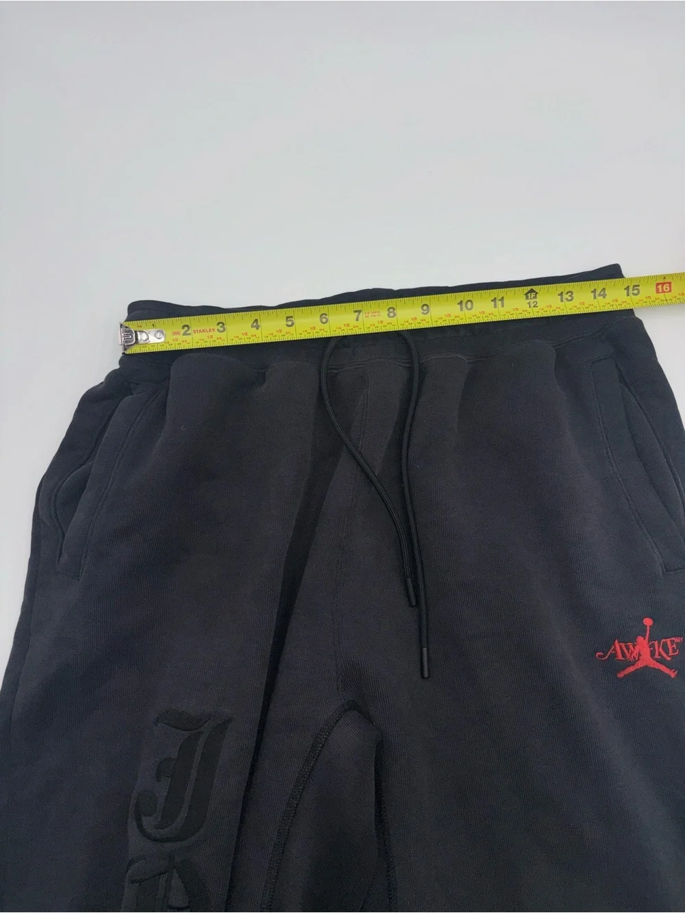 Air Jordan X Awake fleece Sweatpants 'Black red Medium!!